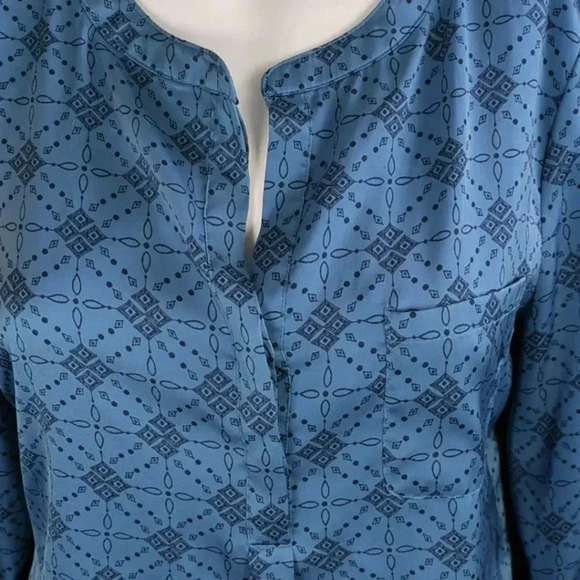 For Kitty Rescue! Liz Claiborne Blouse Geometric Pattern - Picture 3 of 10